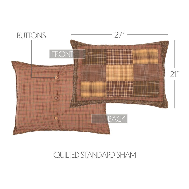 VHC Brands Rustic & Lodge Prescott Brown Bedding Accessory, Standard Sham 21x27 - Image 2